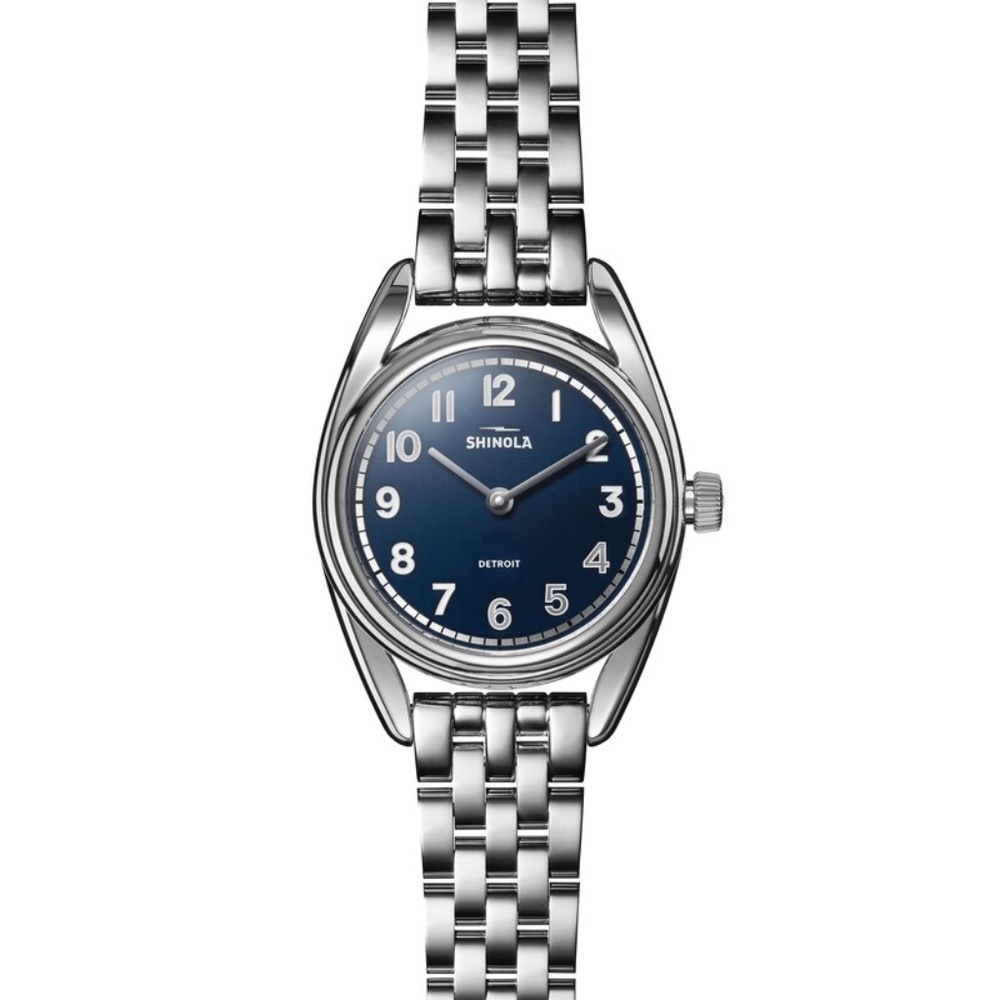 Shinola The Derby Navy Stainless Steel 30mm NWT